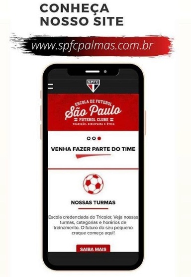 site oficial da escola SPFC Palmas