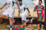 Jogador do União ficou deitado no chão: Guaraí 10 x 0 União de Palmas - Fotos: Elenilson Garcia/Divulgação